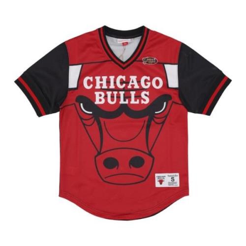 Chicago Bulls Mesh V-neck Jersey Mitchell & Ness , Red , Heren