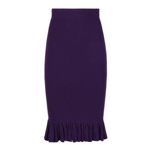 Paarse Gerimpelde Peplum Midi Rok Nina Ricci , Purple , Dames