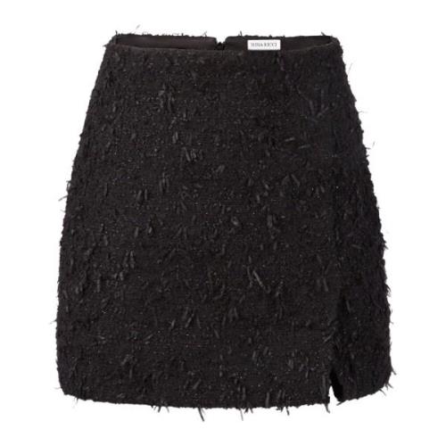 Zwarte Tweed Mini Rok Nina Ricci , Black , Dames