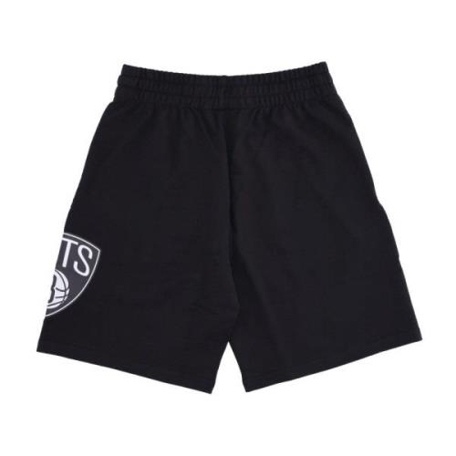 Brooklyn Nets Logo Zwarte Shorts New Era , Black , Heren