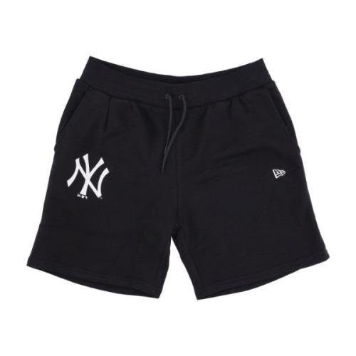 Yankees Seizoens Team Fleece Shorts New Era , Black , Heren