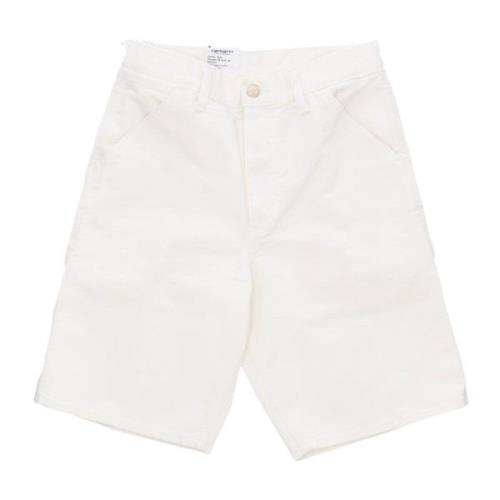 Stonewashed Werkshorts Carhartt Wip , White , Heren