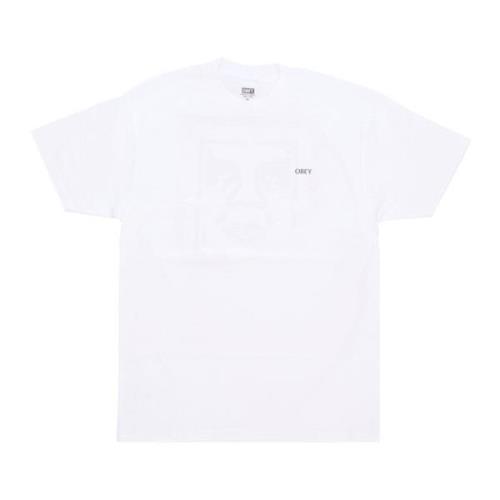 Klassiek Wit Heren T-shirt Obey , White , Heren