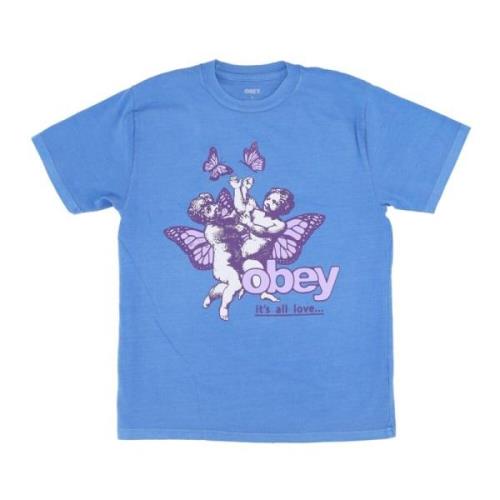 Cherubs Liefde Azure Dames T-shirt Obey , Blue , Dames