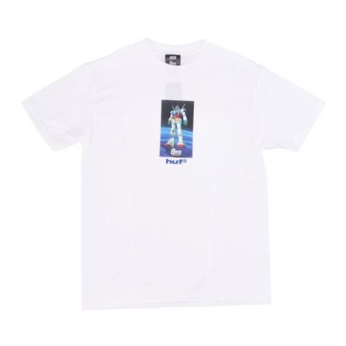 Gundam Witte Tee Korte Mouw T-shirt HUF , White , Heren