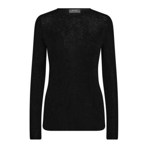 Zwarte Gebreide Trui Mmbouch O-Neck MOS Mosh , Black , Dames