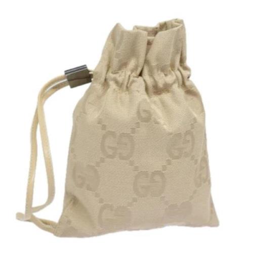 Pre-owned Canvas pouches Gucci Vintage , Beige , Dames