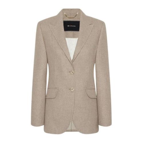 Kasjmier Blazer voor Stijlvolle Vrouwen Kiton , Beige , Dames