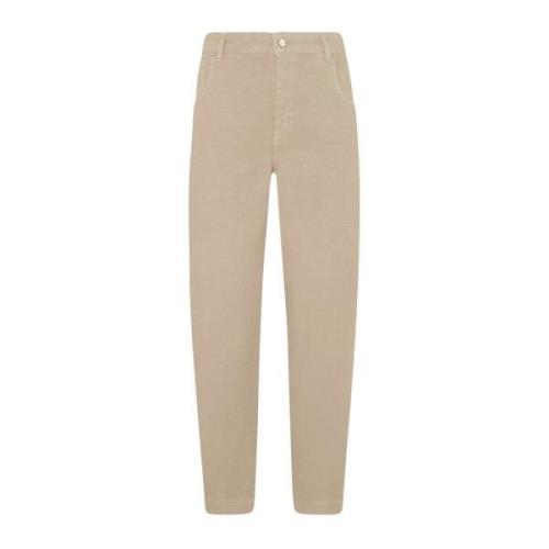 Op Maat Gemaakte Denim Jeans Kiton , Beige , Dames