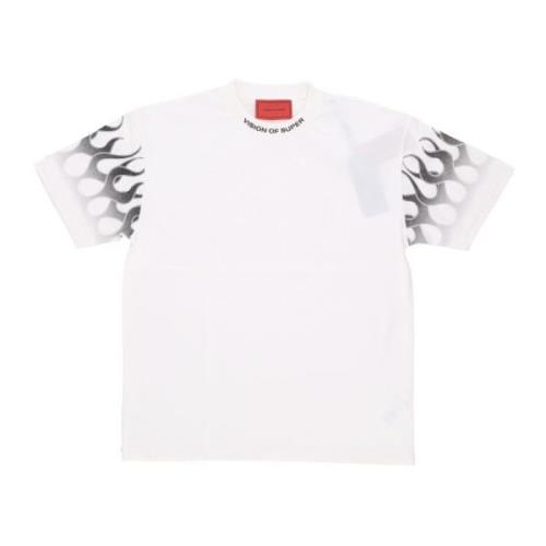 Flames Logo Tee Off White/Black Vision OF Super , White , Heren