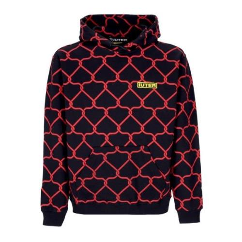 Zwarte Net Hoodie All Over Print Iuter , Multicolor , Heren