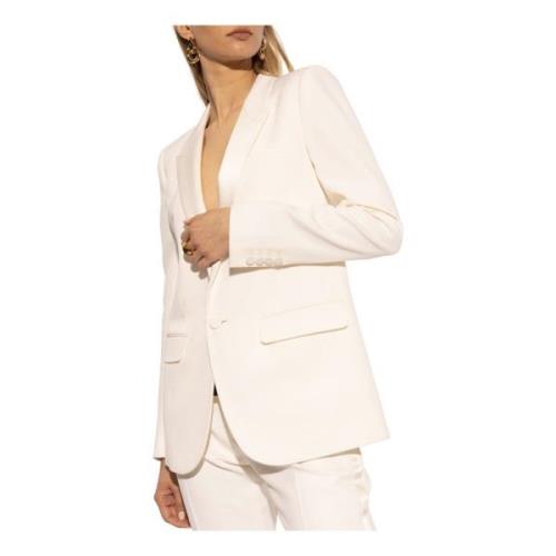 Blazer met inkeping revers Saint Laurent , White , Dames