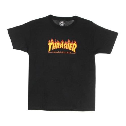 Flame Tee Kinder T-shirt Zwart/Geel Thrasher , Black , Heren