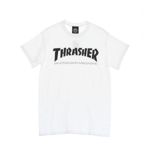 Skatemag Tee Heren T-shirt Wit/Zwart Thrasher , White , Heren