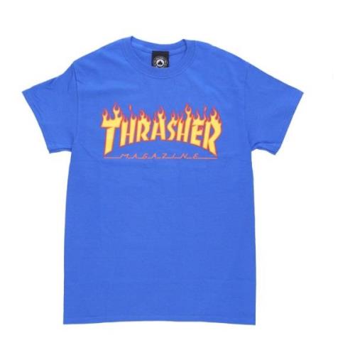 Flame Tee Royal Blue T-Shirt Thrasher , Blue , Heren