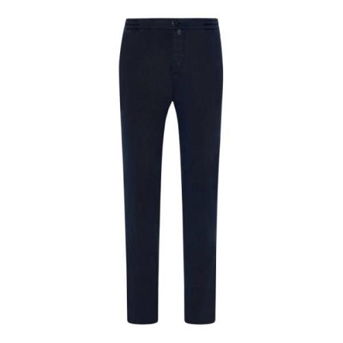 Ruimvallende katoenmix broek Kiton , Blue , Heren