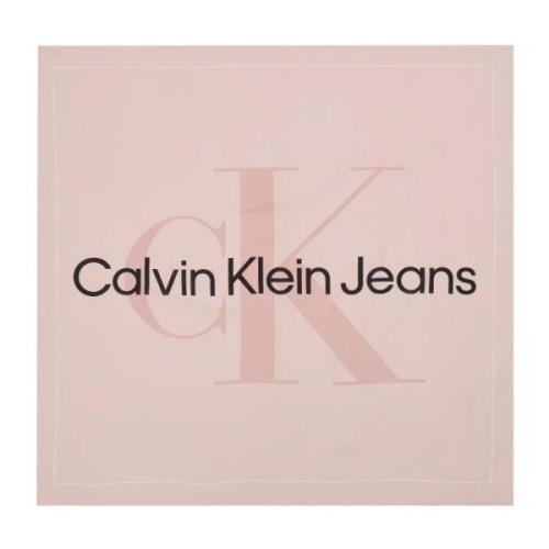 Roze Bedrukte Katoenen Sjaal Calvin Klein , Pink , Dames