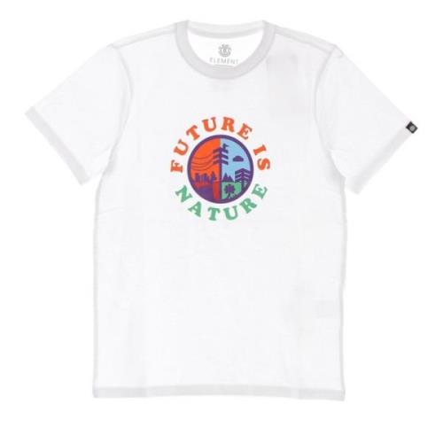 Witte Crew Neck T-shirt met Logo Element , White , Heren