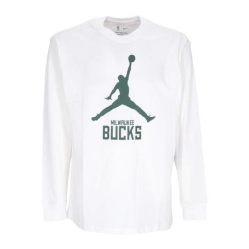 Milwaukee Bucks Longsleeve T-shirt Jordan , White , Heren