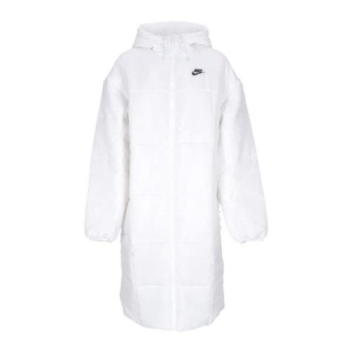 Lange Donsjas Klassieke Parka Wit/Zwart Nike , White , Dames