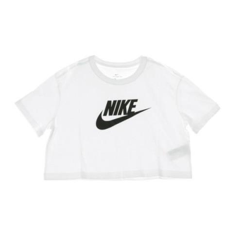 Crop Icon Tee Korte T-shirt Wit/Zwart Nike , White , Dames