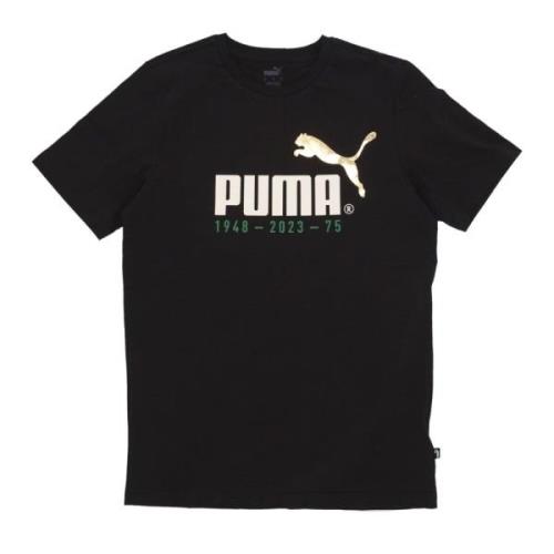 Logo Celebration Tee Zwart Puma , Black , Heren