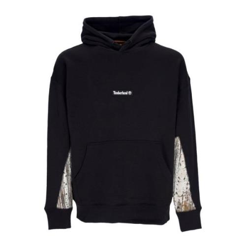 Zwarte hoodie met bedrukte inzetstukken Timberland , Black , Heren