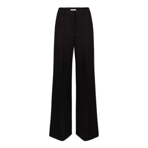 Zwarte Wijde Pijp Satijnen Trim Broek Nina Ricci , Black , Dames