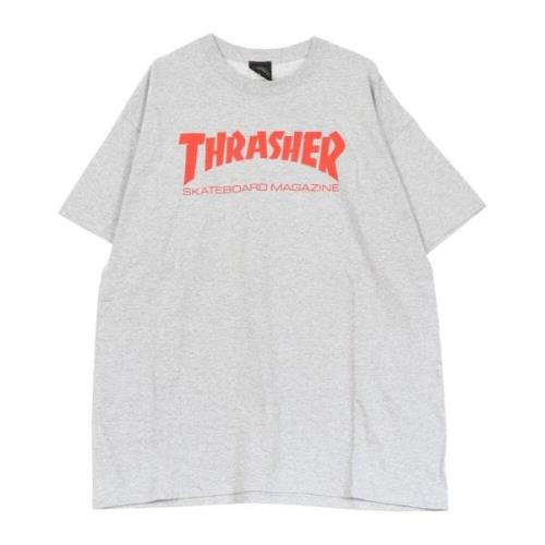 Skatemag Tee Heren T-shirt Grijs/rood Thrasher , Gray , Heren