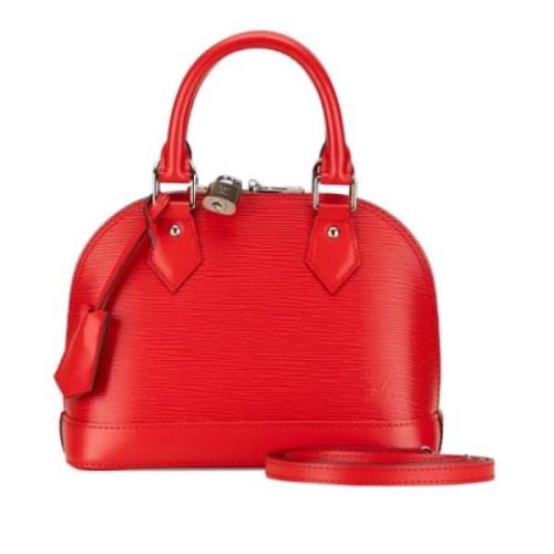 Pre-owned Leather handbags Louis Vuitton Vintage , Red , Dames