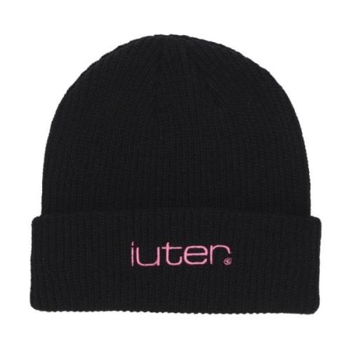 Grid Beanie Muts Zwart Iuter , Black , Heren