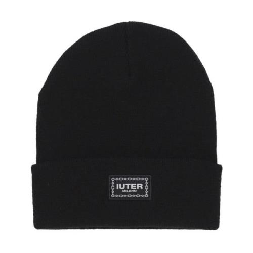 Zwarte Chain Beanie Hoed Iuter , Black , Heren