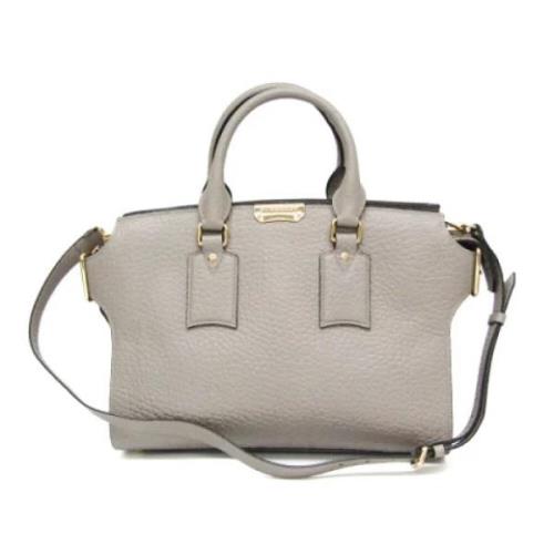 Pre-owned Leather handbags Burberry Vintage , White , Dames