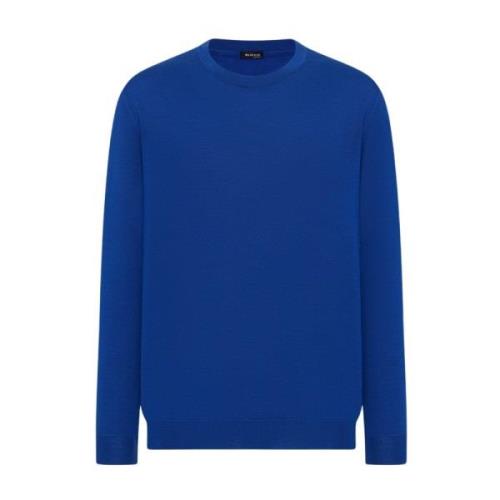 Luxe Cashmere Zijden Top Kiton , Blue , Heren