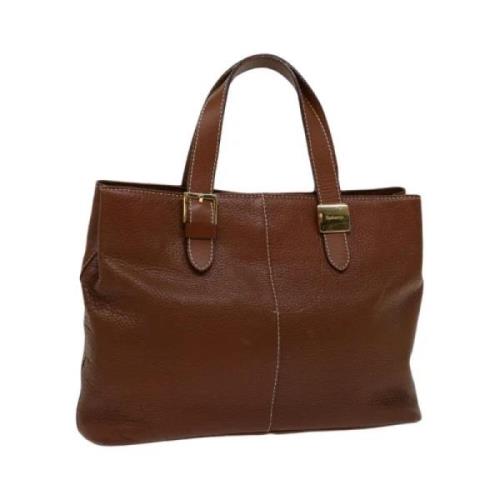 Pre-owned Leather handbags Burberry Vintage , Brown , Dames