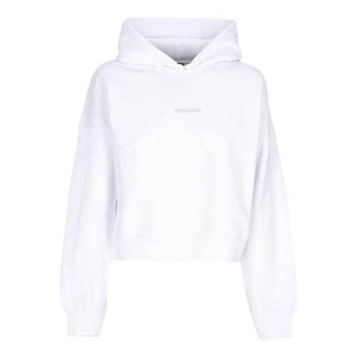 Cropped Hoodie met Ribben Wit Propaganda , White , Dames