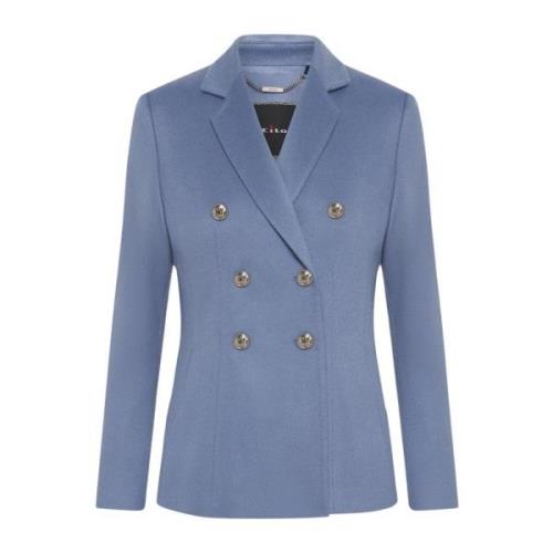 Kasjmier Double-Breasted Blazer Kiton , Blue , Dames