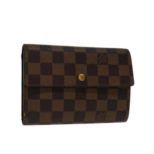 Pre-owned Coated canvas wallets Louis Vuitton Vintage , Brown , Dames