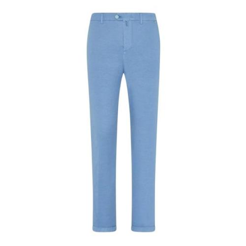 Lyocell Blend Klassieke Broek Kiton , Blue , Heren