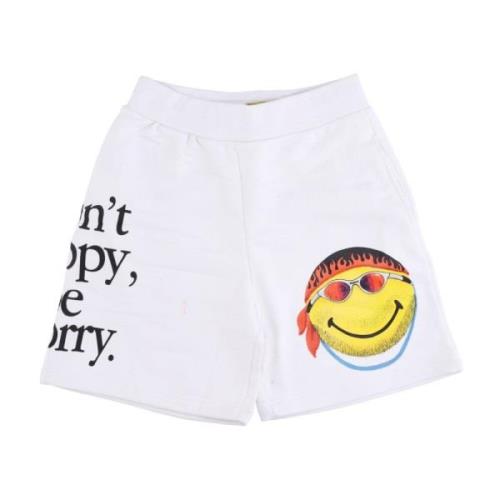 Smiley Logo Sweatshorts Elastische Taille Market , White , Heren