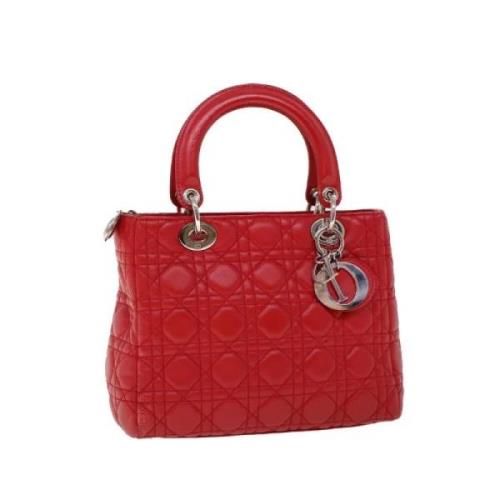 Pre-owned Leather handbags Dior Vintage , Red , Dames