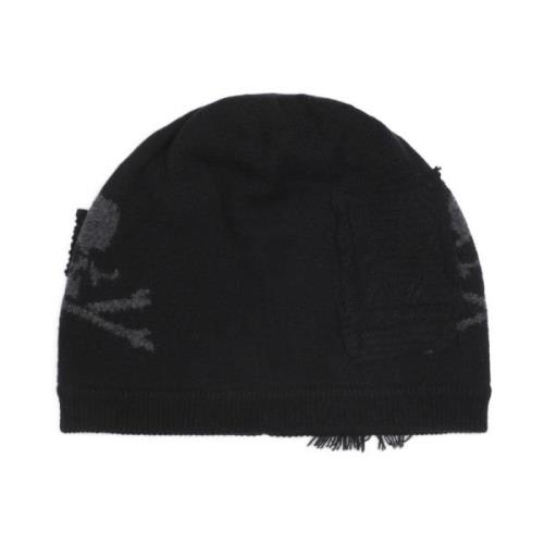 Zwarte Patchwork Beanie Muts Mastermind World , Black , Heren