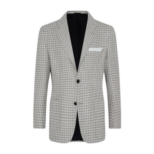 Kasjmier Pied-de-poule Jas Kiton , Gray , Heren