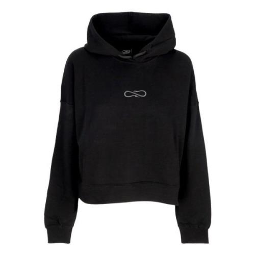 Zwarte Cropped Hoodie met Logo Borduursel Propaganda , Black , Dames