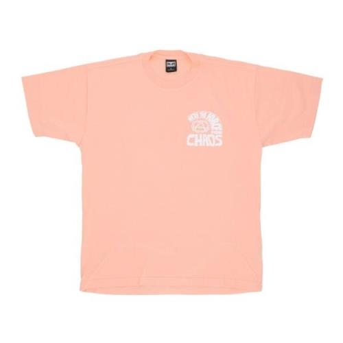 Klassieke Tee met Silkscreen Print Obey , Pink , Heren