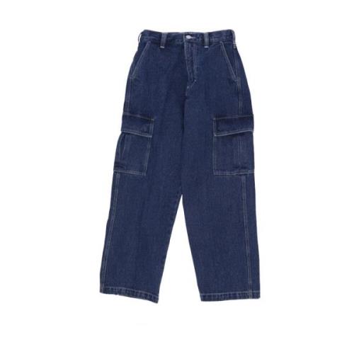 Cargo Denim Pant Stone Wash Obey , Blue , Heren