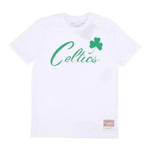 Boston Celtics Logo Tee Wit Mitchell & Ness , White , Heren