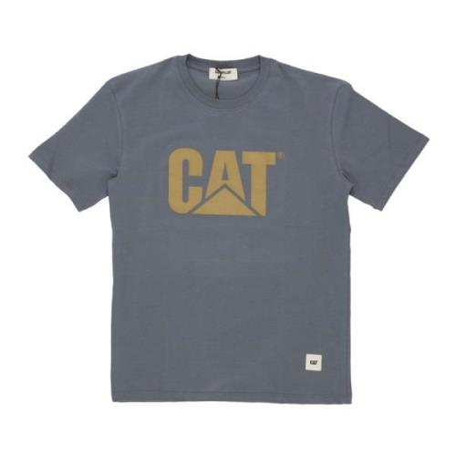 Logo Tee Korte Mouw T-shirt CAT , Gray , Heren