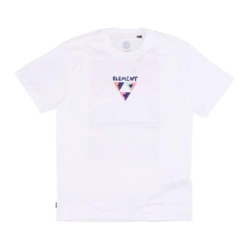 Wit Crew Neck Tee met Logo Element , White , Heren