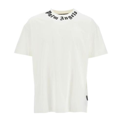 Logo Crewneck T-Shirt Palm Angels , White , Heren